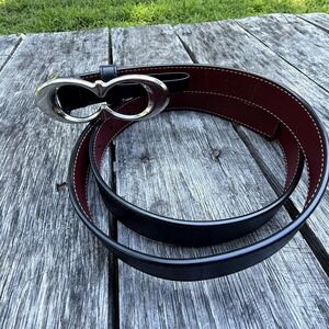 Coach Signature Buckle Belt, 1" Wide MSRP $128 Silver Buckle Black Size Lg NWOT